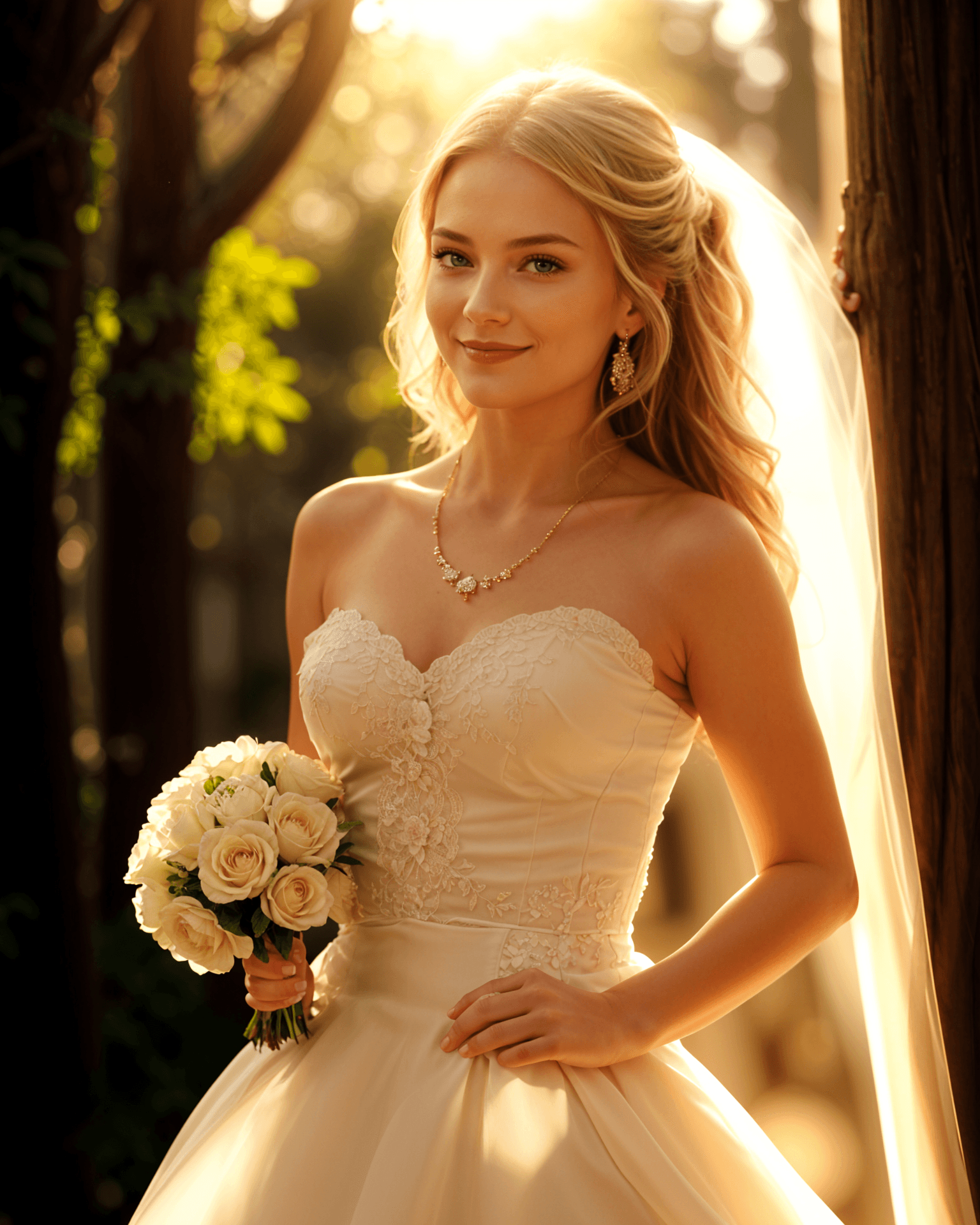 Wedding photo with natural lighting